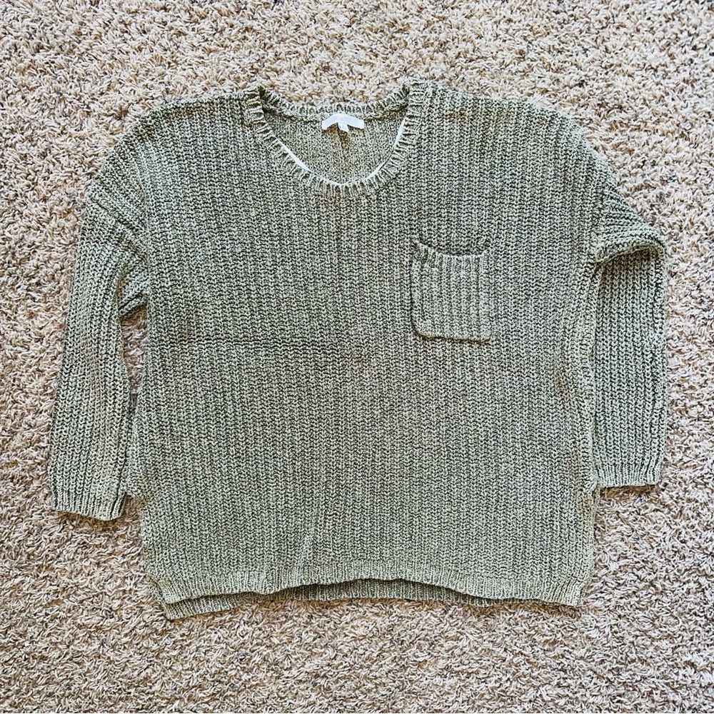 Miss Me Heather Knit Sweater Fall Crewneck Large L Chunky Warm Cozy Comfy